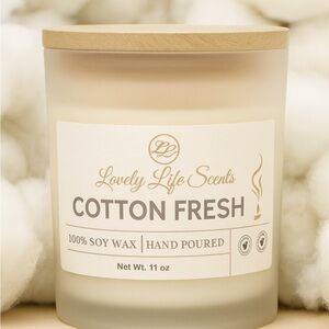 Cotton Fresh 11 oz Soy Candle by Lovely Life Scents